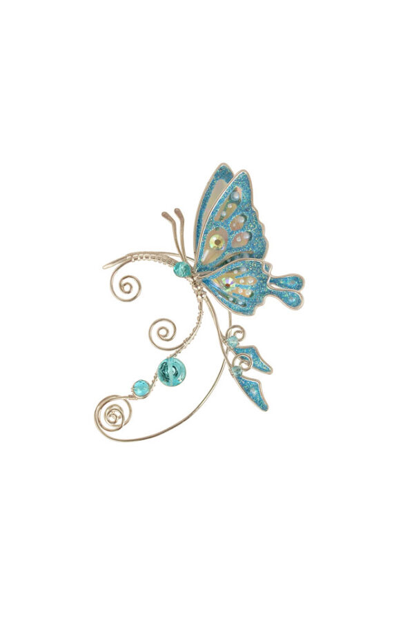 Butterfly ear cuff blue