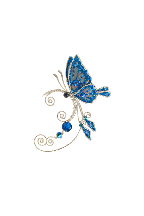 Butterfly ear cuff dark blue