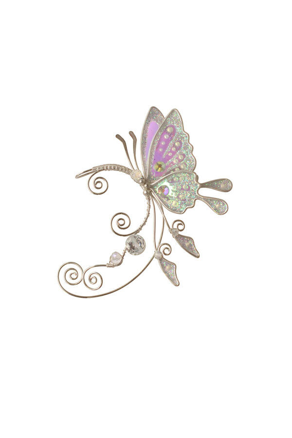 Butterfly ear cuff white