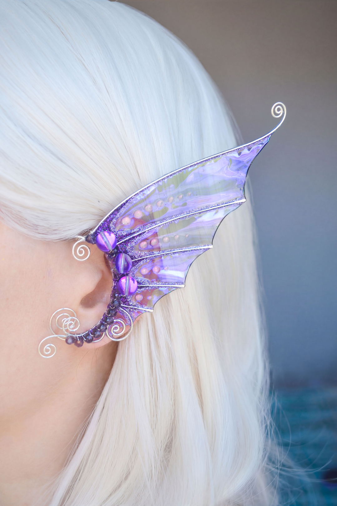 Mermaid ear cuffs purple