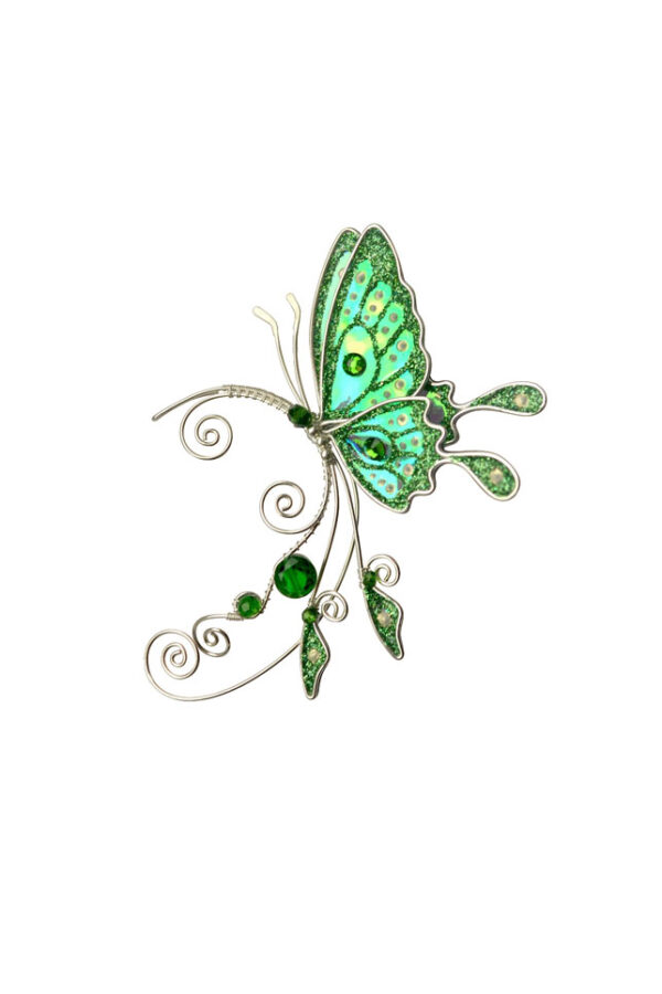 Butterfly ear cuff green