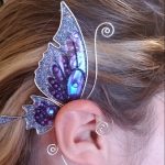 Butterfly wing ear cuff blue
