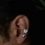 Kitsune fox ear cuff silver