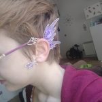 Fairy dragon ear cuff purple