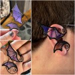 Bat wing ear cuff purple