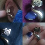 Japanese cat ear cuff silver