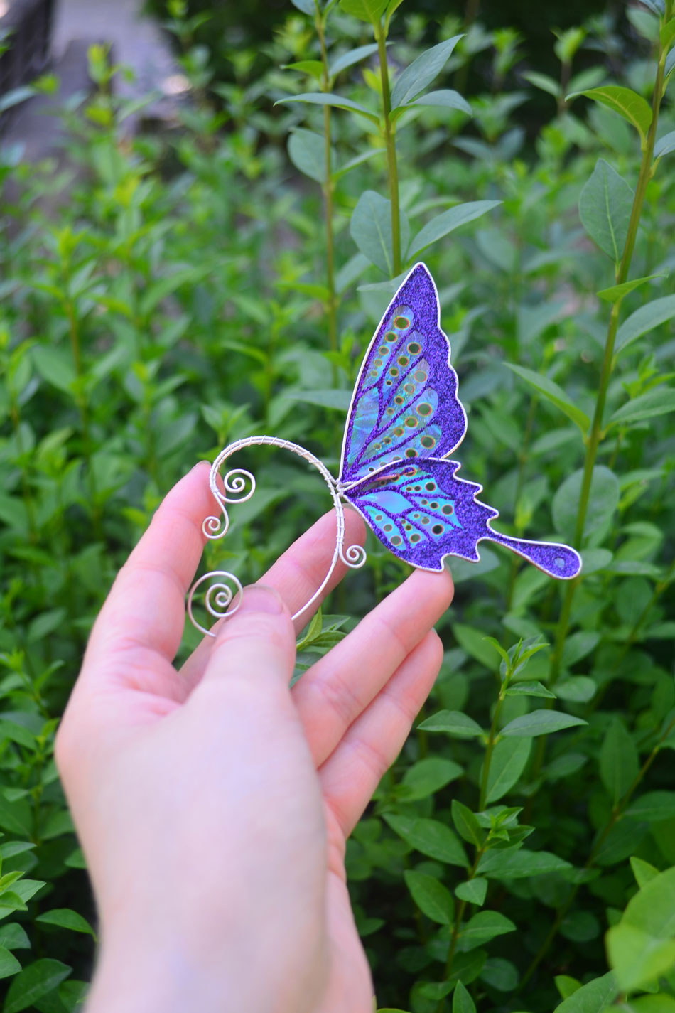 Purple butterfly ear cuff - TannyBunny Jewelry