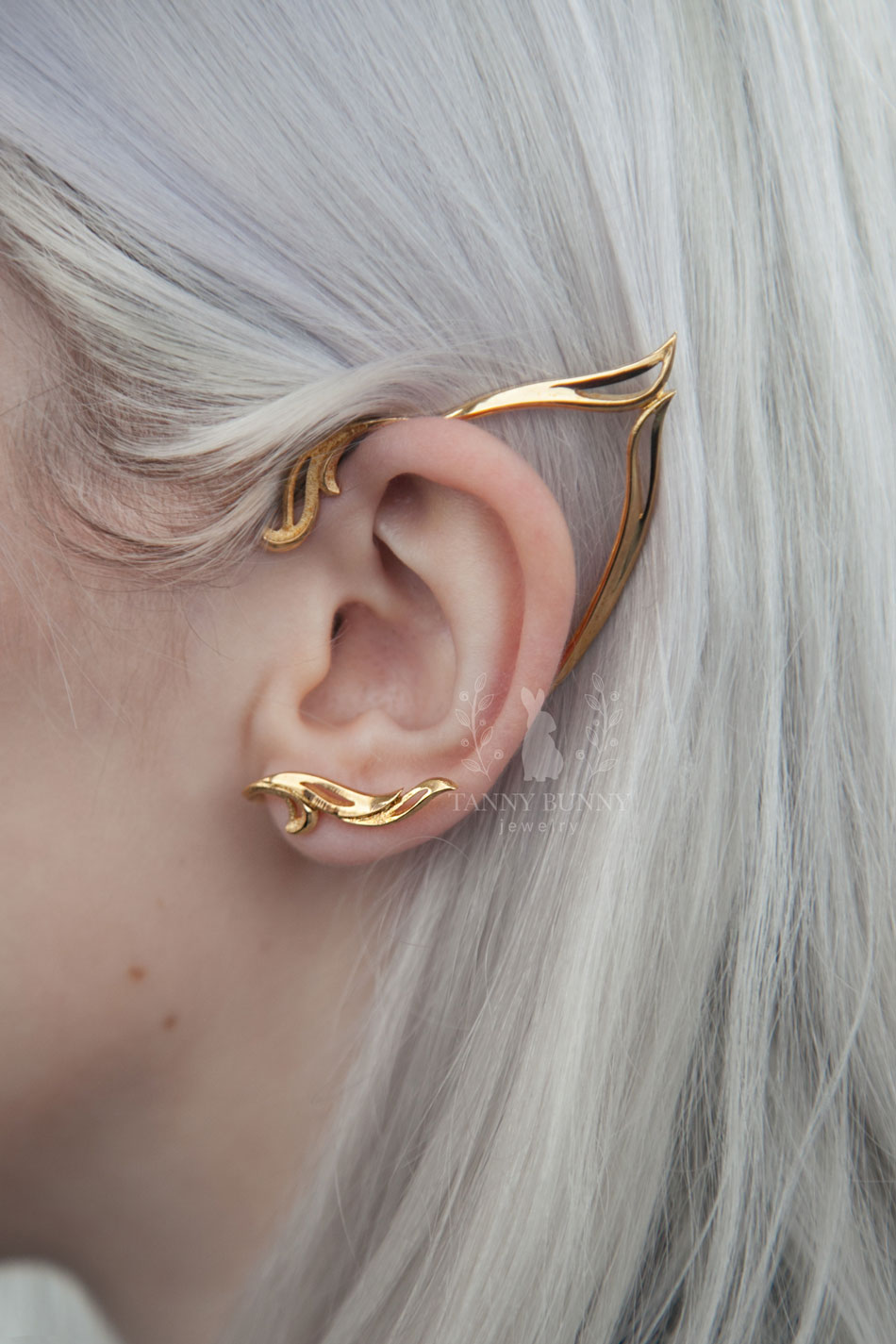 Elf ear cuff silver gold plated 18K