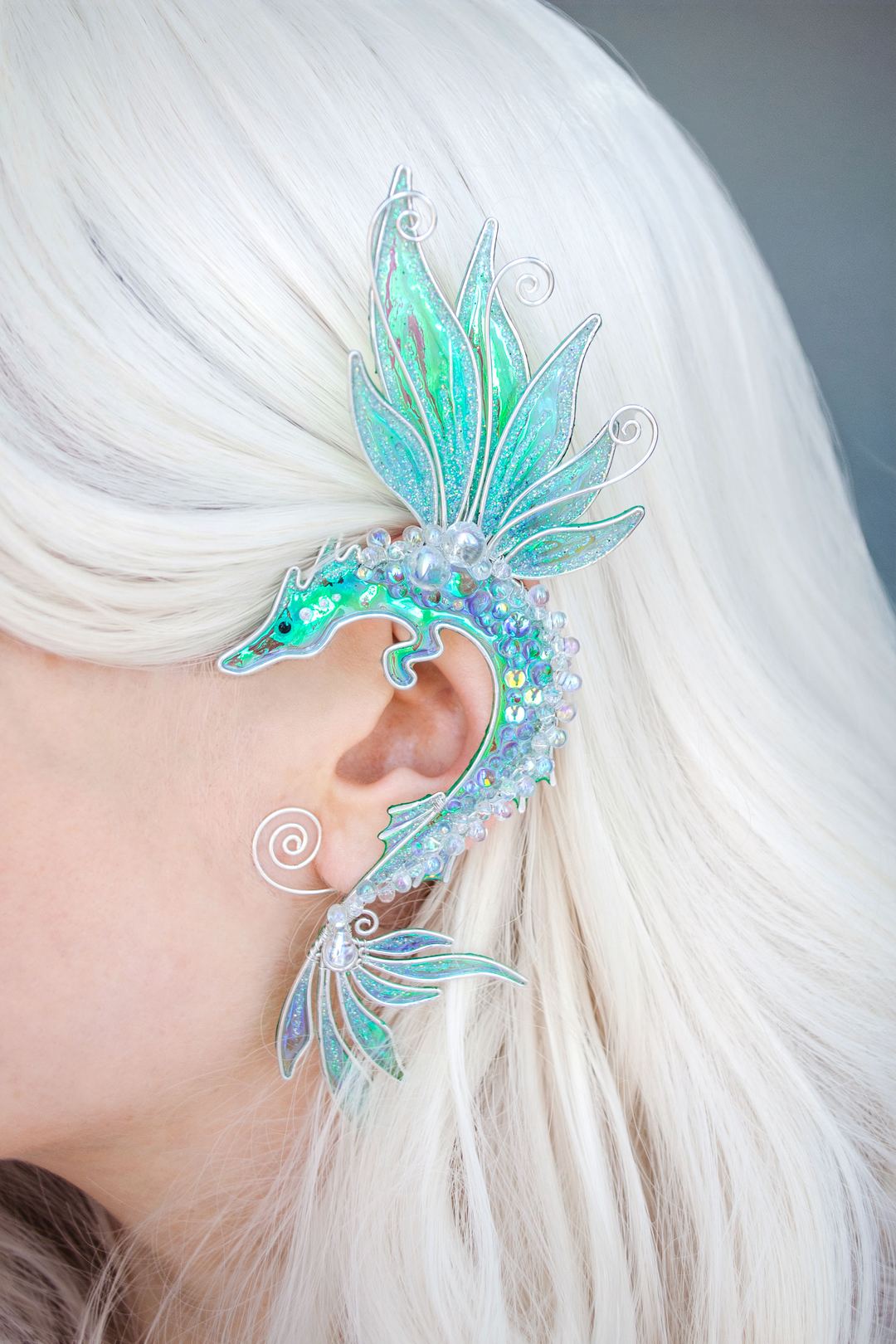 sea dragon ear cuff mermaid ear cuff worn on ear no piercing