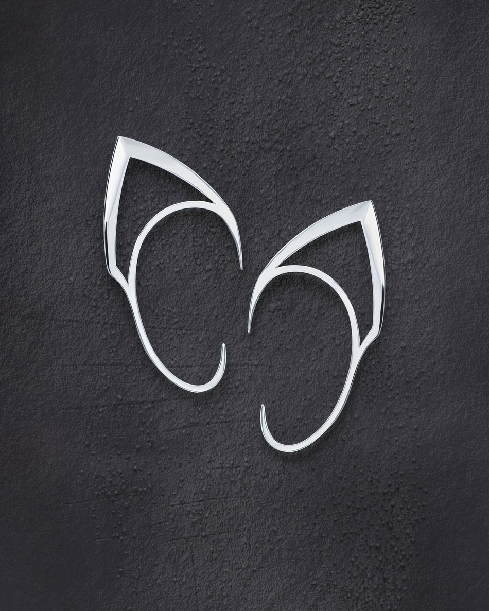 Pair of elf ear cuffs – 925 silver fantasy earrings without piercing